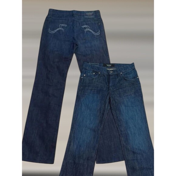 Rock & Republic Neil Tall Men's Buttonfly Relaxed Straight Jeans Size 32x35 - Picture 1 of 13